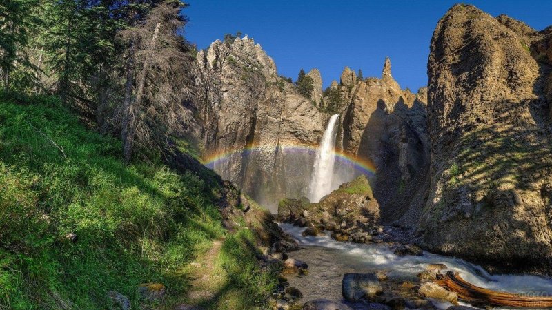 Йеллоустоун водопад радуга