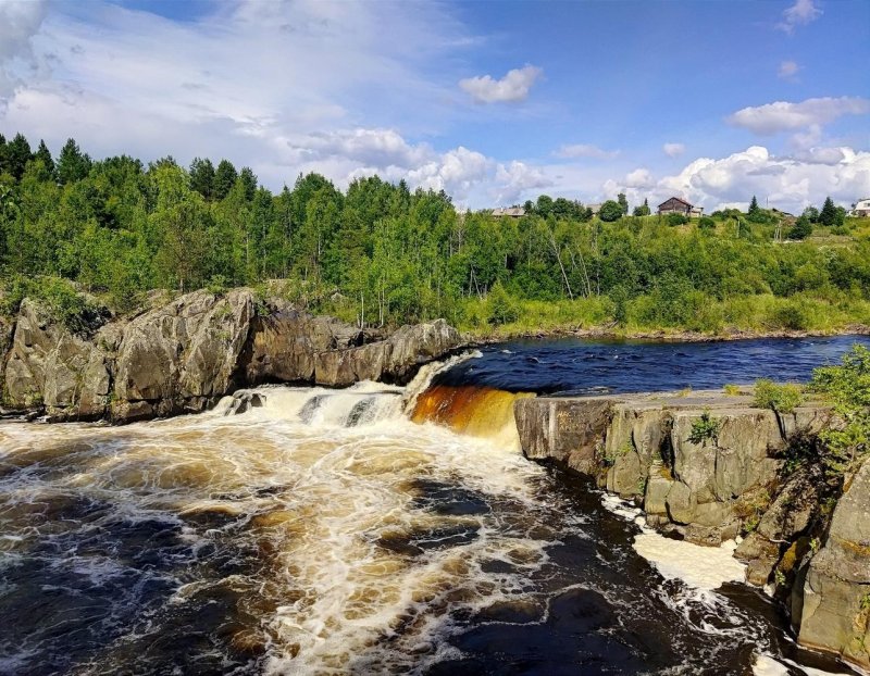 Водопад надвоицы в карелии