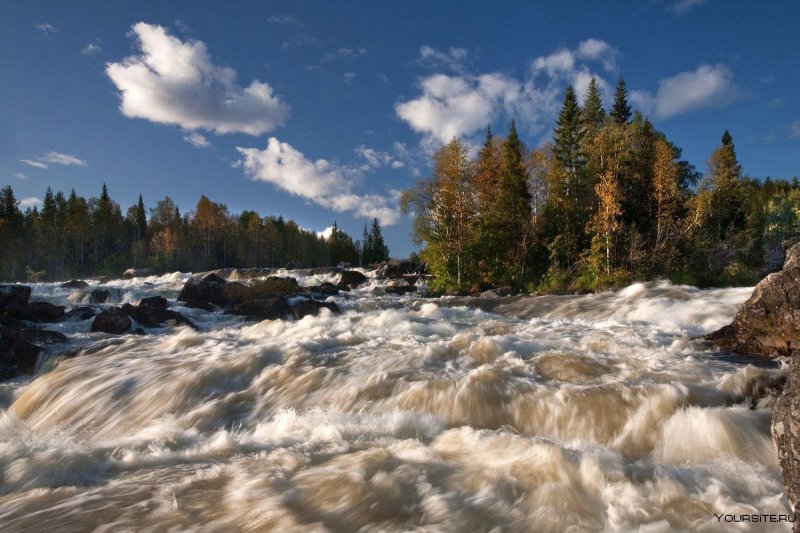 Водопад киваккакоски в карелии