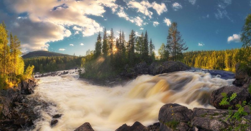 Водопад киваккакоски в карелии