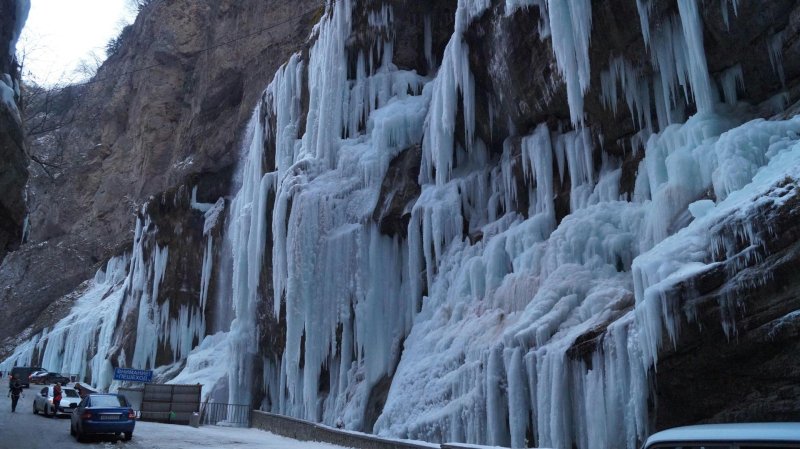 Чегемские водопады кабардино балкария зимой