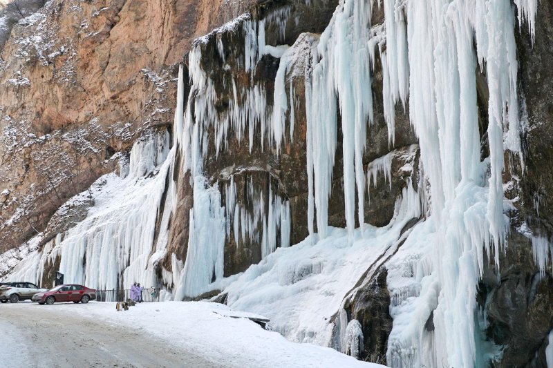 Чегемские водопады кабардино балкария зимой