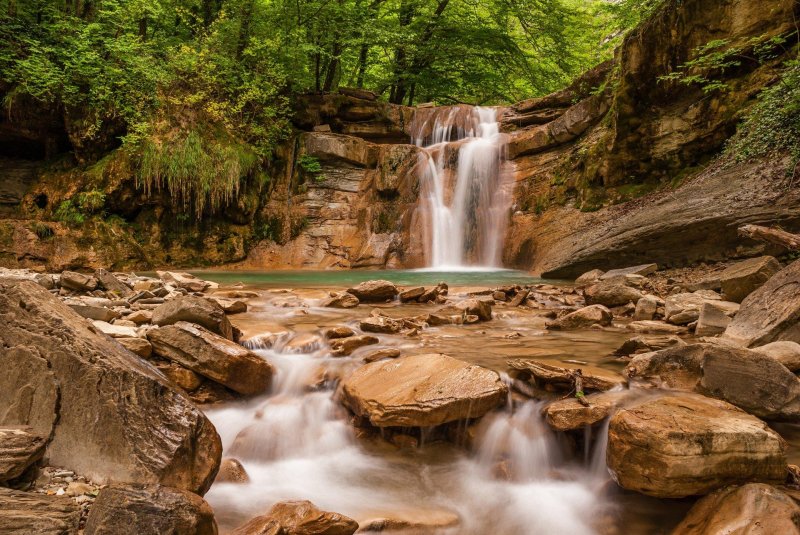 Водопады куаго в геленджике