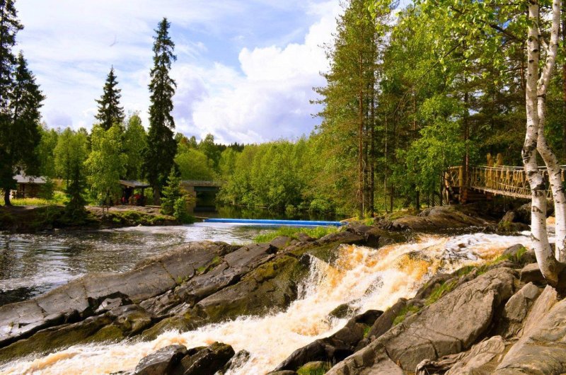 Водопад ахвенкоски карелия