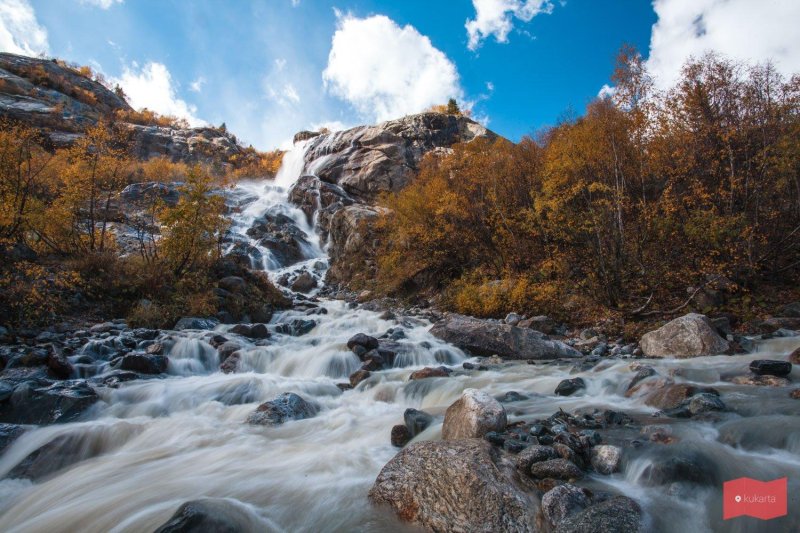 Алибекский водопад домбай