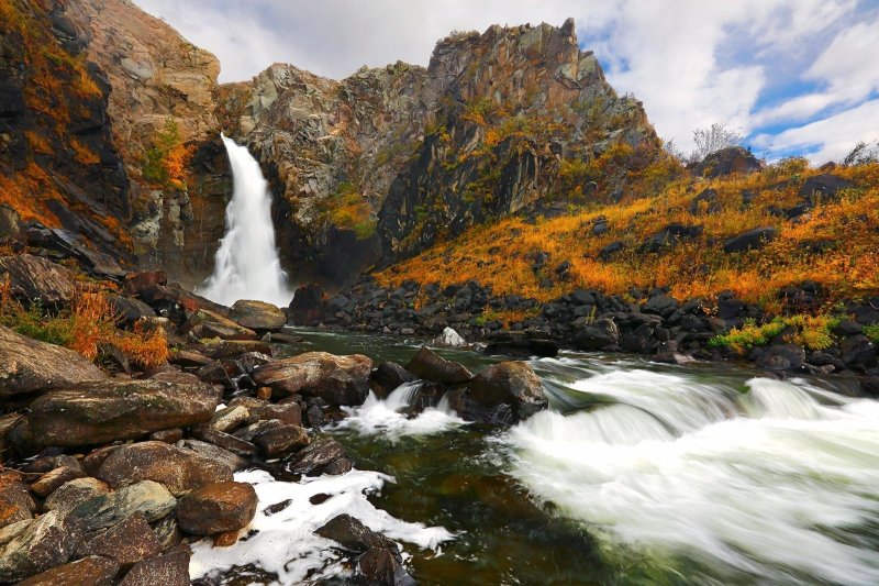 Водопад куркуре горный алтай