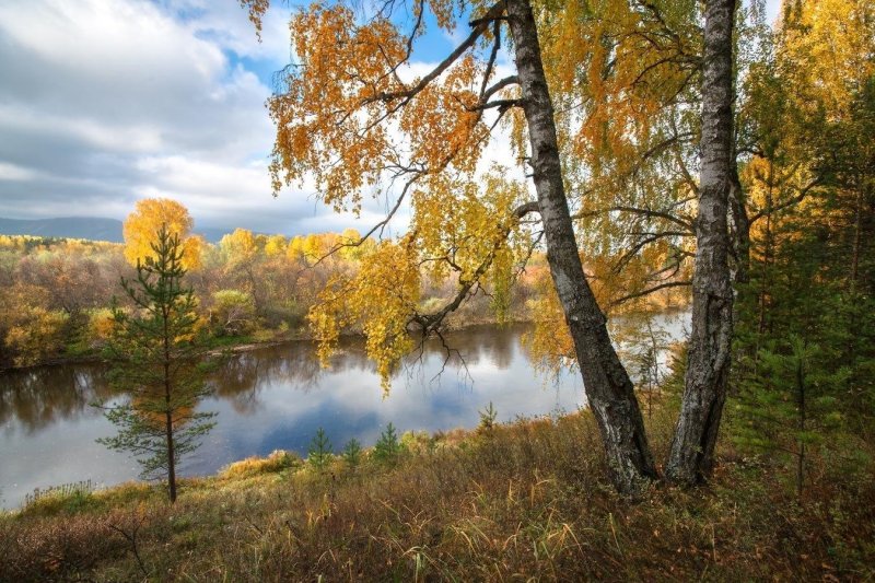 Николина гора река осень