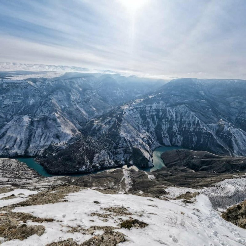 Сулакский каньон зимой