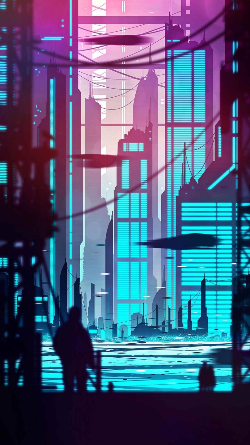 Пиксельный киберпанк город pixel cyberpunk city