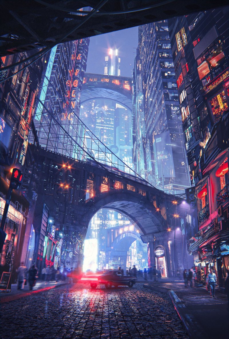 Cyberpunk city art