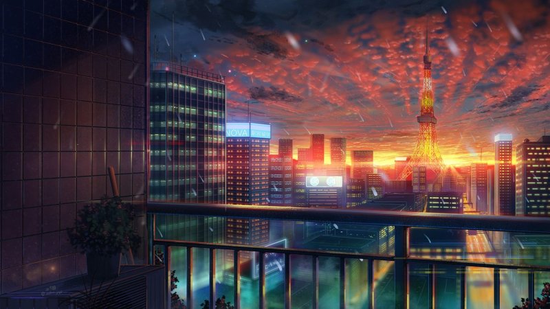 Anime city background