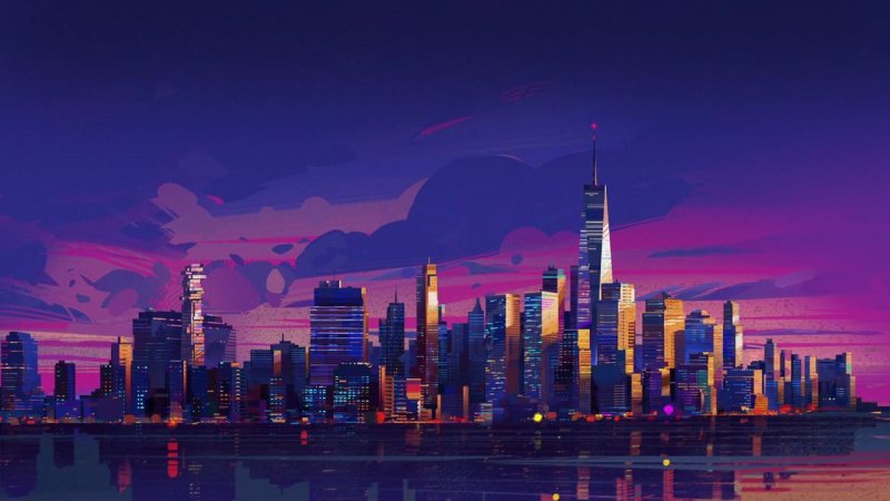 Synthwave city