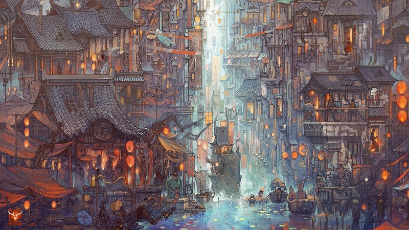 Steampunk city art