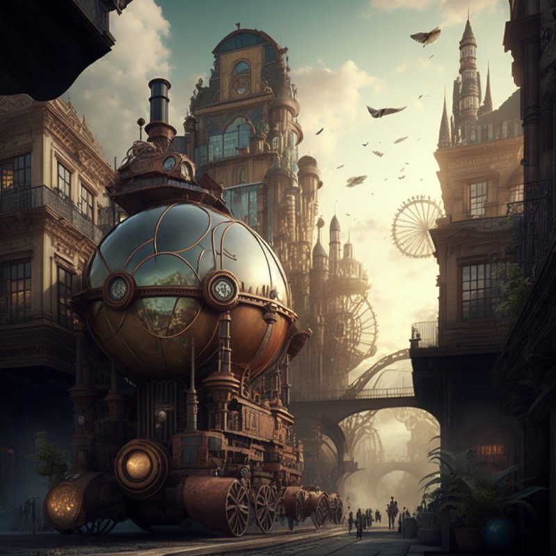 Steampunk city art