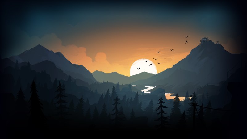 Firewatch лес река горы