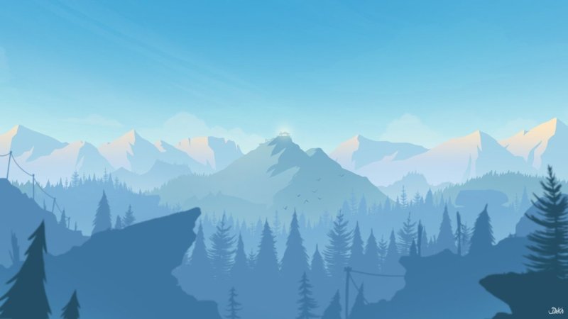 Firewatch лес река горы