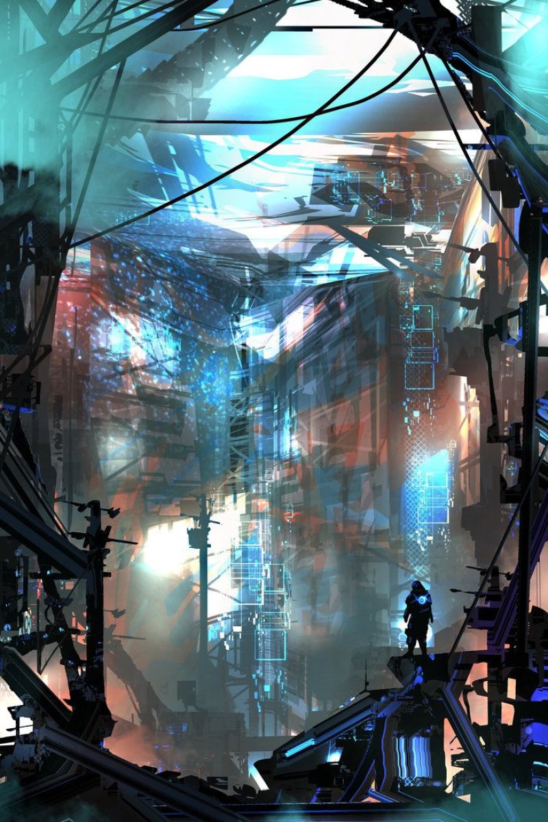 Cyberpunk concept art город