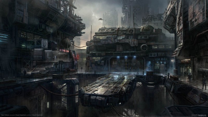 Sci fi art город киберпанк антиутопия