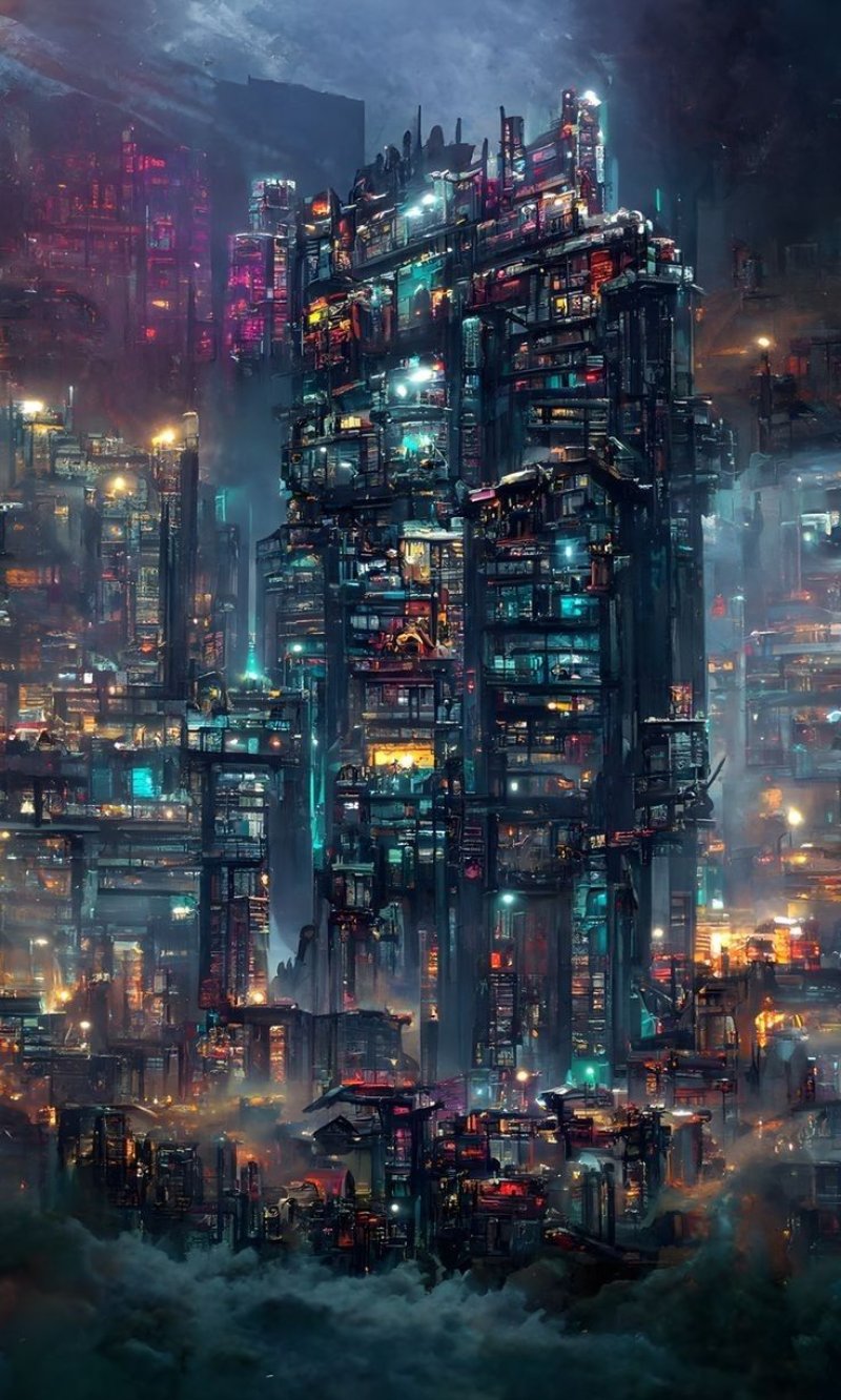 Cyberpunk city art