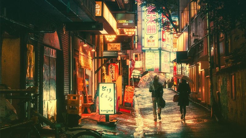 Rainy night in tokyo