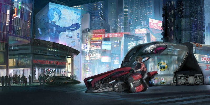 Cyberpunk city неон