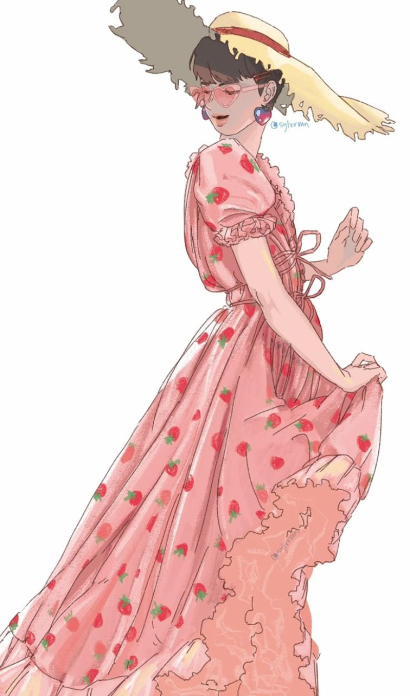 Strawberry dress art