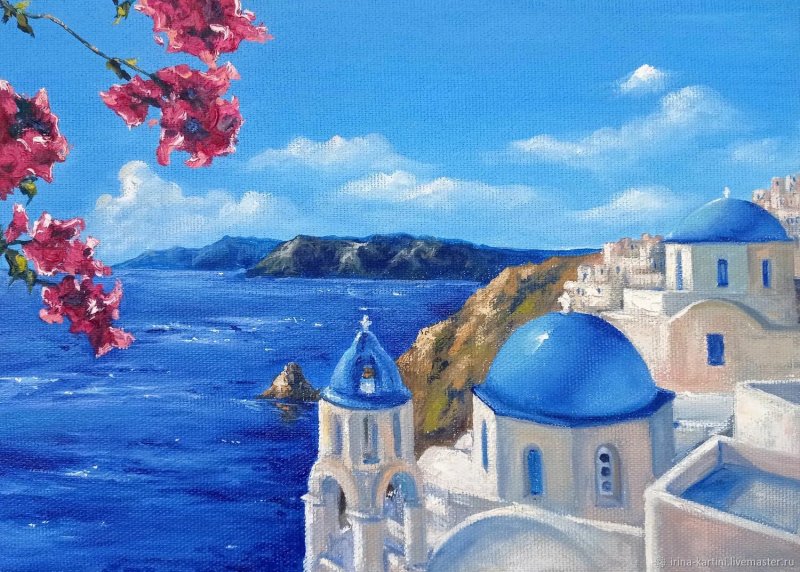 Santorini painting