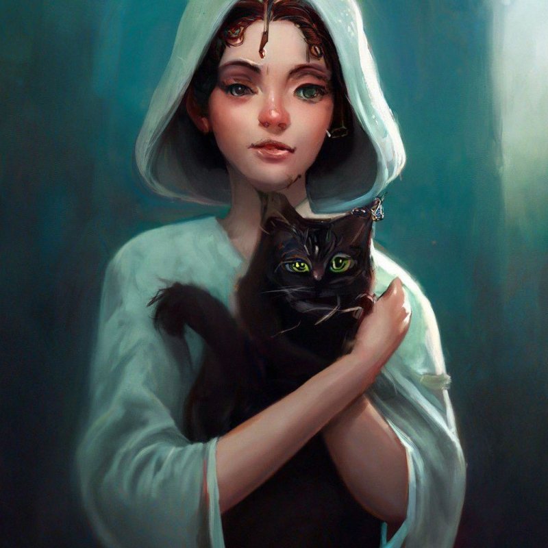 Girl with a cat