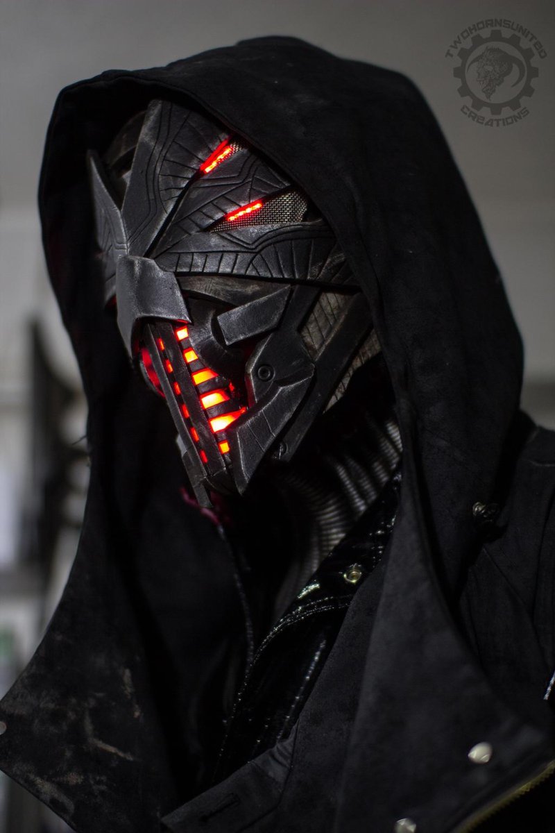 Erebus - cyberpunk dystopian light up helmet