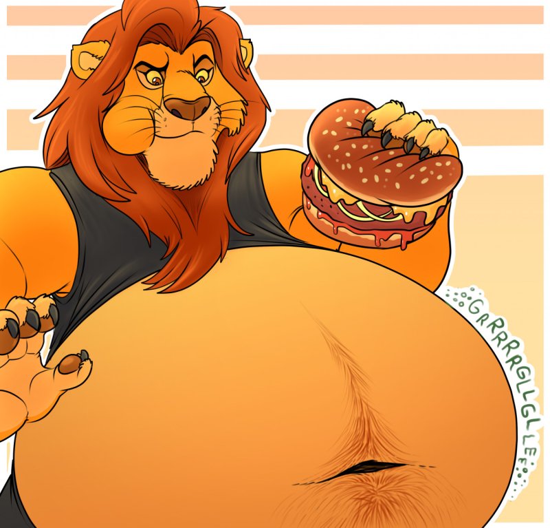 Belly inflation king lion lion