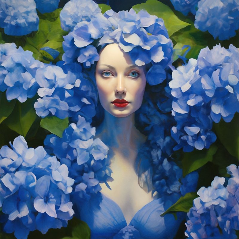 Blue hydrangea