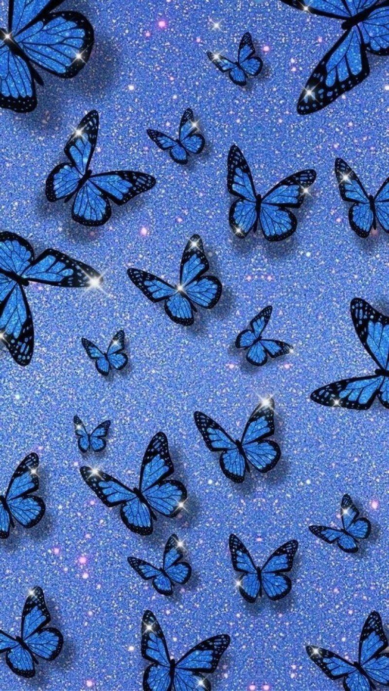 Glitter butterfly wallpaper