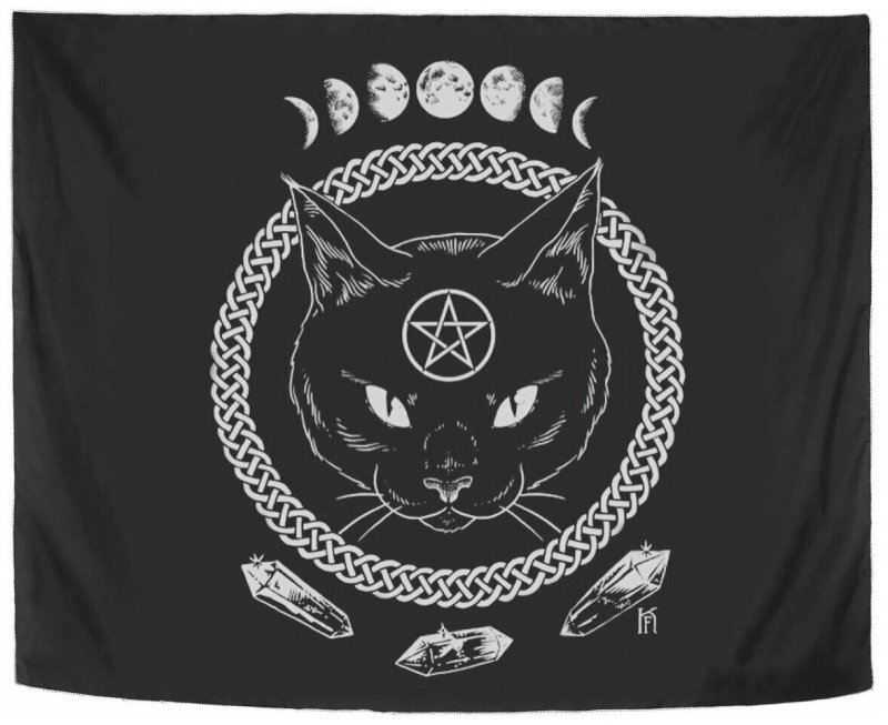 Satanic cat шторка для ванной