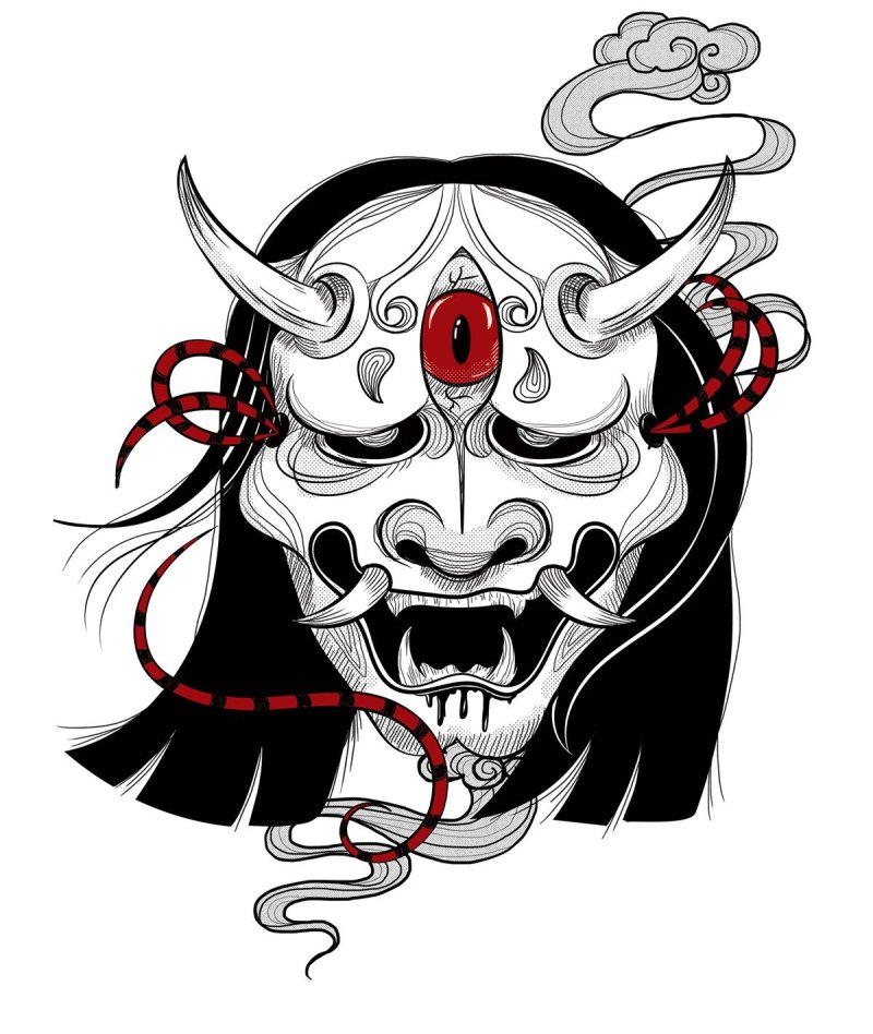 Hannya демон тату