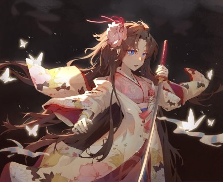 Shiki ryougi в кимоно