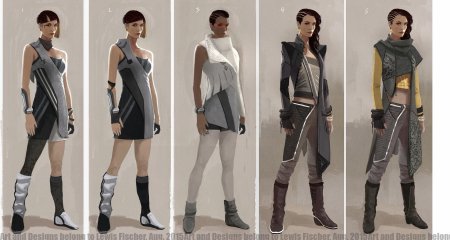 Scifi одежда киберпанк концепт арт