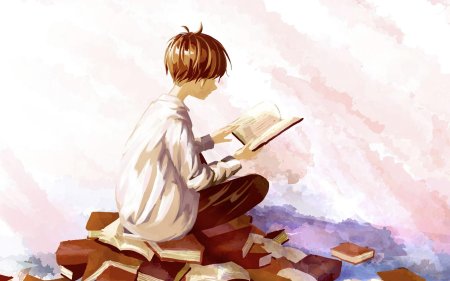 Парень с книгой арт