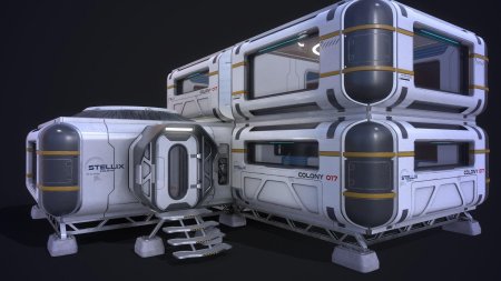 Каюта космического корабля sci fi