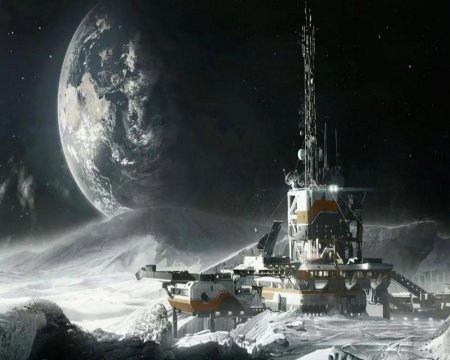 Космическая станция на луне
