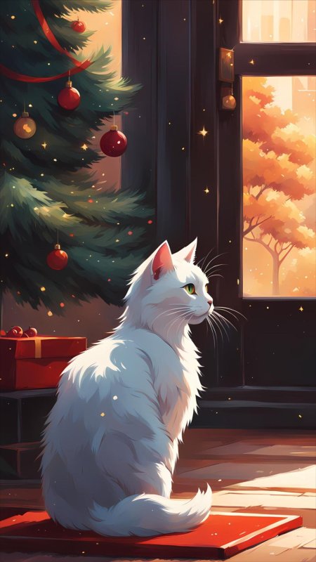 Котики новогодние