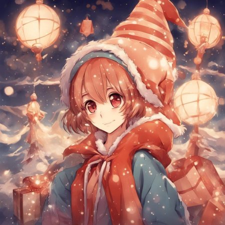 Новогодние аниме арты