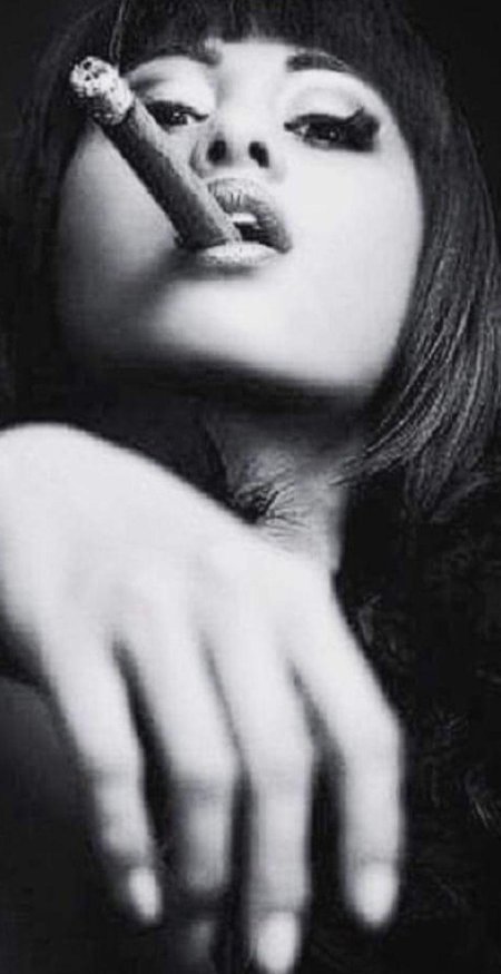 Cigar smoking girl