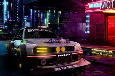 Cyberpunk 2077 машина неон
