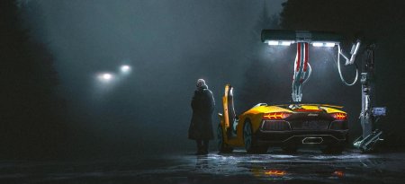 Машина в стиле киберпанк