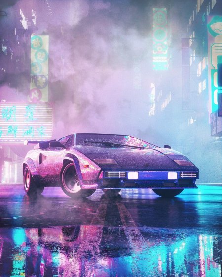 Lamborghini countach 2020 ретровейв