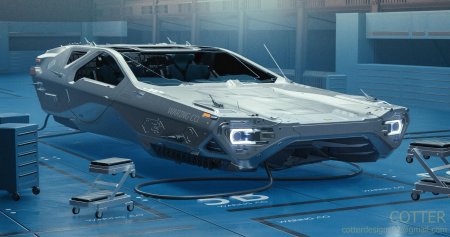Футуристический летающий автомобиль