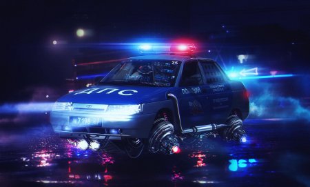 Cyberpunk 2077 полицейская машина