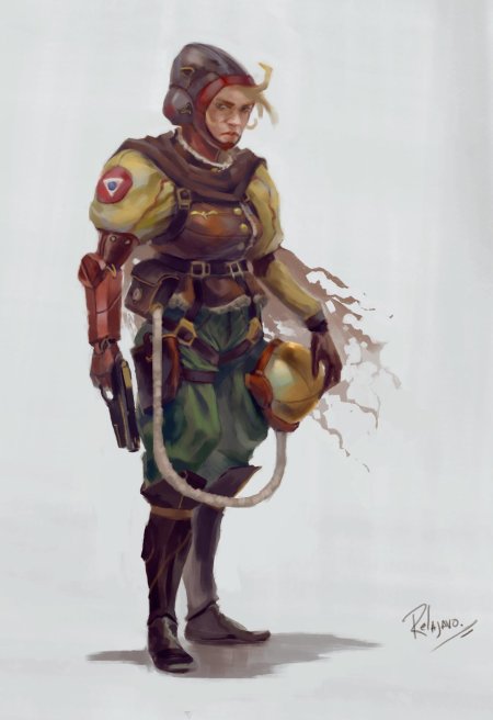 Dieselpunk concept art солдат
