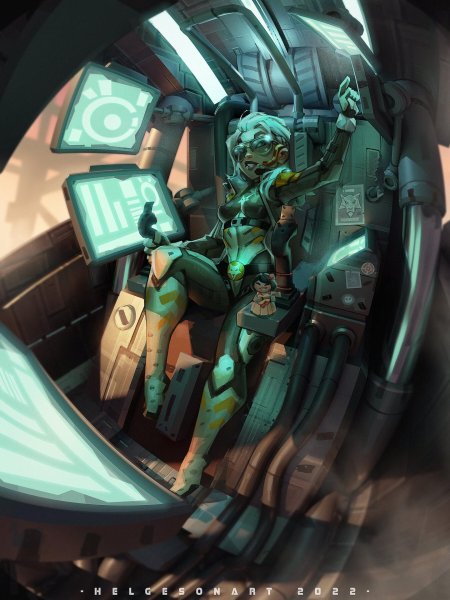 Sci-fi art пилот космического корабля