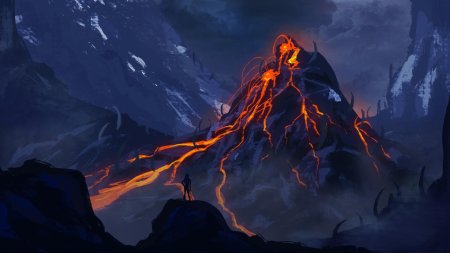 Извержение вулкана арт